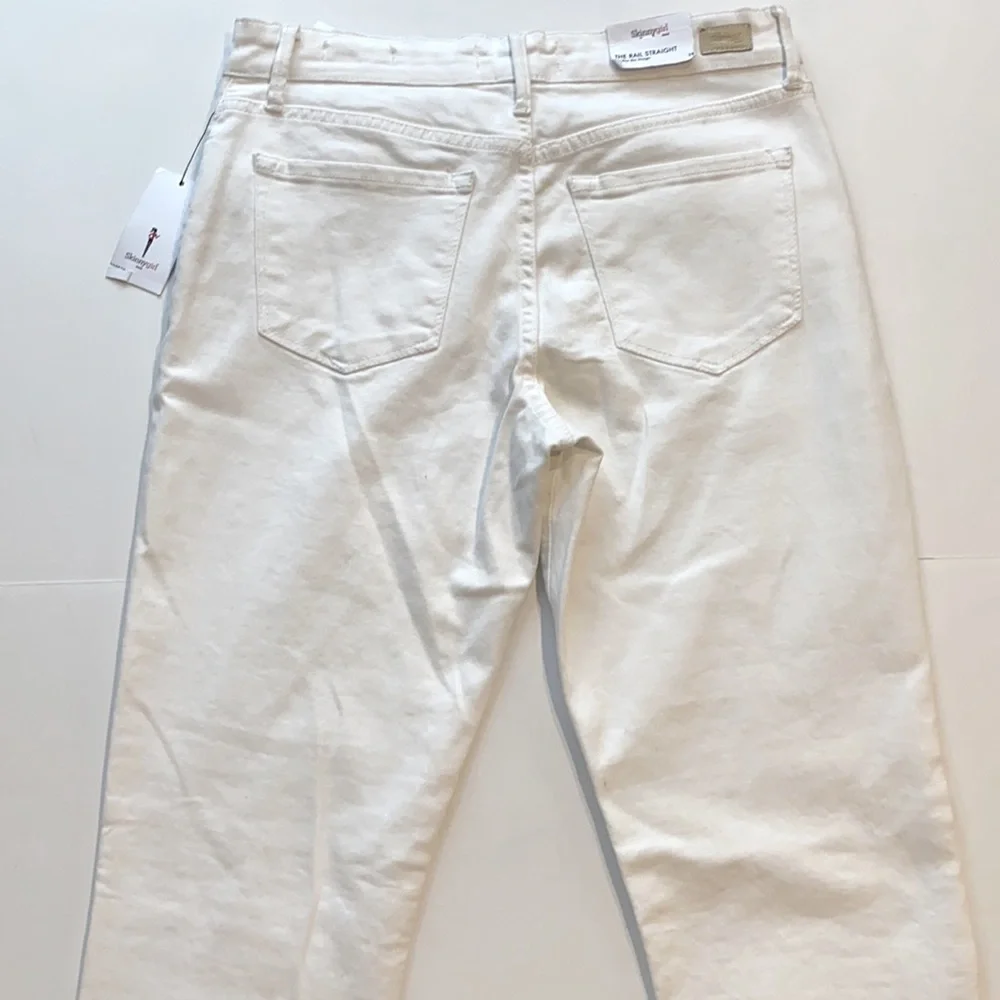 Skinny Girl SZ 28 White Rail Straight Midrise Denim Jeans New - Picture 4 of 13